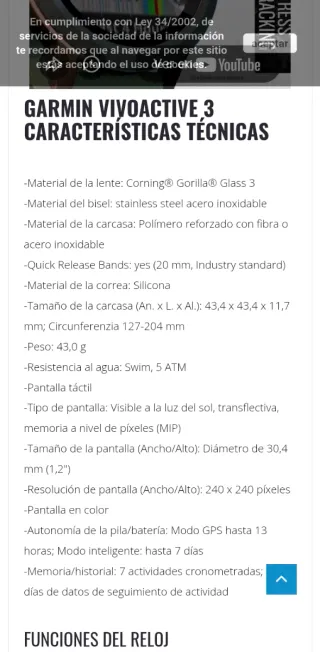 Smartwatch Garmin Vivoactive 3 Acero