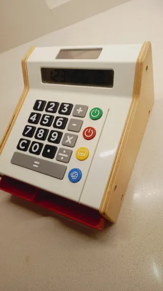 Calculadora de juguete de madera