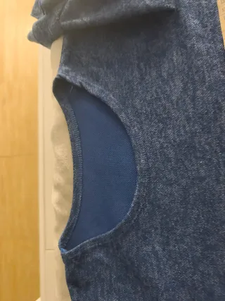 Camiseta azul mujer manga acampanada