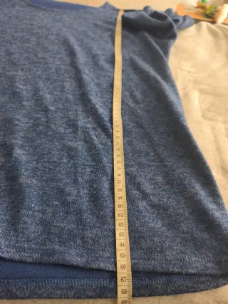 Camiseta azul mujer manga acampanada