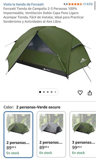 Tienda de campaña Forceatt 2-3 personas