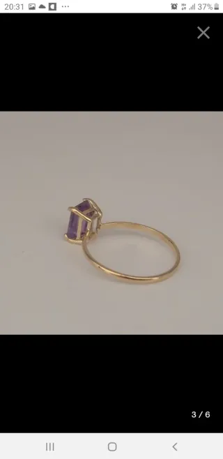 Anillo Oro 18k PERORNO Amatista Rectangular
