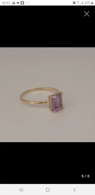 Anillo Oro 18k PERORNO Amatista Rectangular