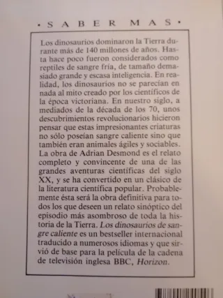 LOS DINOSAURIOS DE SANGRE CALIENTE