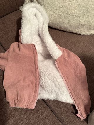 Chaqueta bebé invierno rosa forro polar