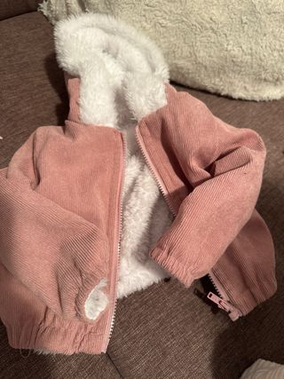 Chaqueta bebé invierno rosa forro polar