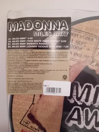 Madonna - Miles Away Picture Disc Vinile 45 Giri