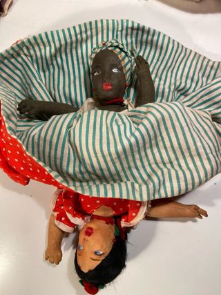 Antiguas muñecas flamencas reversibles de trapo
