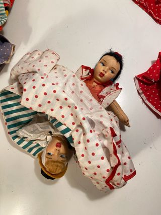 Antiguas muñecas flamencas reversibles de trapo