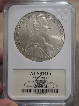 Moneda Plata Austria 1780 Restrike MS64