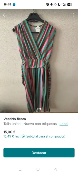 Vestido de fiesta rayas