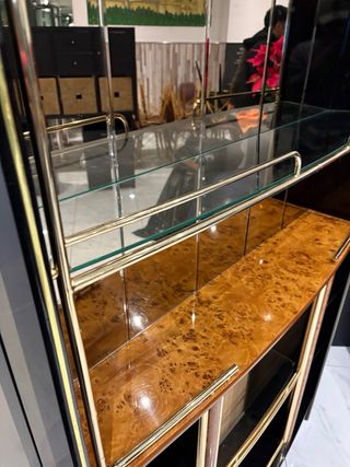 Mobile Bar Vintage Illuminato Nero/Oro