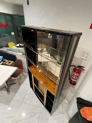 Mobile Bar Vintage Illuminato Nero/Oro