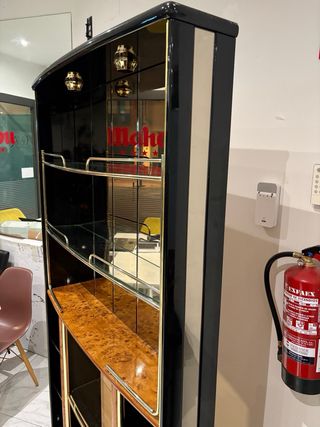 Mobile Bar Vintage Illuminato Nero/Oro