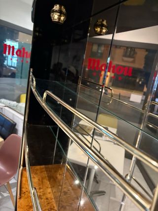 Mobile Bar Vintage Illuminato Nero/Oro