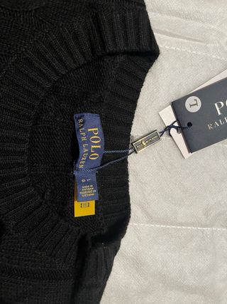 Maglione Ralph Laurena treccia Nero Taglia L