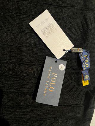 Maglione Ralph Laurena treccia Nero Taglia L