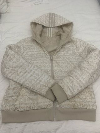 Anorak Adidas reversible beige y blanco