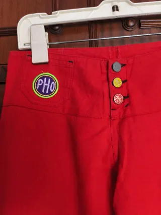 Pantalones anchos vintage rojos