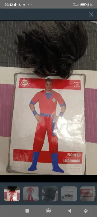 Disfraz Luchador Goku Talla M + Peluca