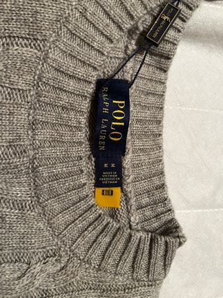 Maglione Ralph Lauren a treccia grigio M