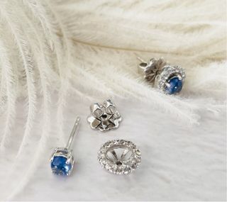 Pendientes Plata 925 Zafiro Azul Natural