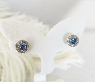 Pendientes Plata 925 Zafiro Azul Natural