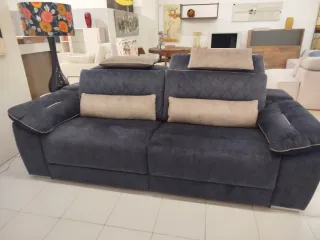 Sofá relax eléctrico 3.5 plazas azul