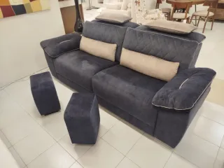 Sofá relax eléctrico 3.5 plazas azul