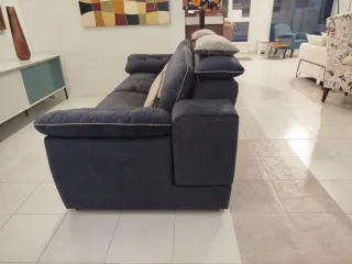 Sofá relax eléctrico 3.5 plazas azul