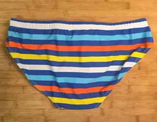 Bañador hombre rayas azul y naranja