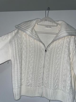 Maglione bianco con zip