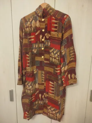 Vestido ANDERSEN estampado manga larga botones dor