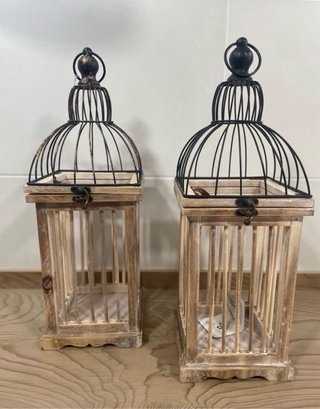 2 Jaulas Decorativas Madera y Metal