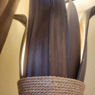 Lámpara de pie artesanal madera y yute