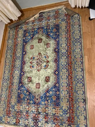 Alfombra estilo persa azul y verde