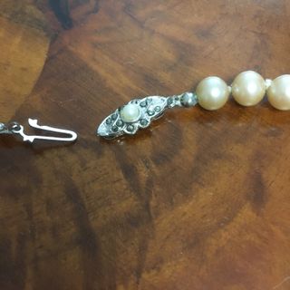 Collana vintage 62 perle coltivate color crema