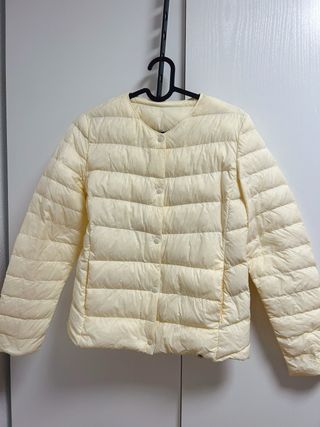 Chaqueta plumas ligera blanco roto Talla S