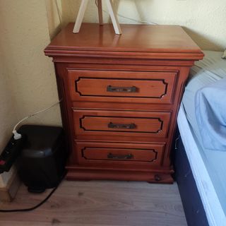 Cómoda antigua tocador espejo madera maciza