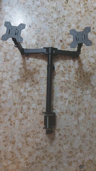 Soporte Doble Monitor Negro