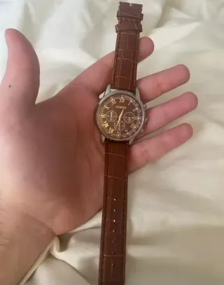 Reloj Geneva para Hombre Marrón y Plateado