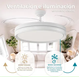 Lámpara LED Ventilador Retráctil