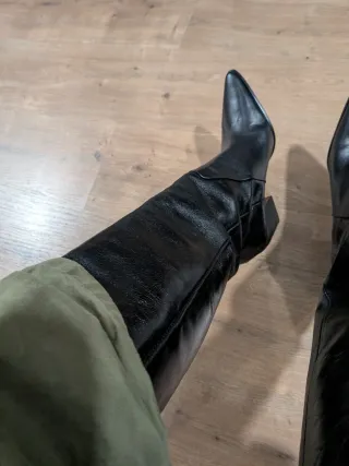 Botas de piel Zara negras