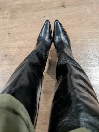 Botas de piel Zara negras