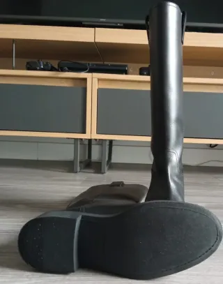 Botas altas piel negras Massimo Dutti