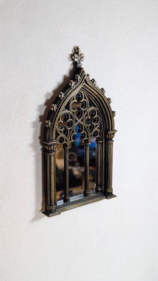 Espelho Gótico Decorativo Preto e Dourado