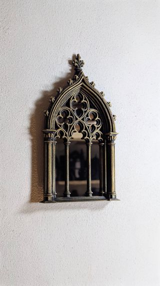 Espelho Gótico Decorativo Preto e Dourado