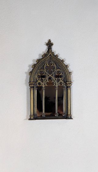 Espelho Gótico Decorativo Preto e Dourado