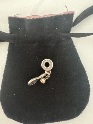 Charm Pandora Raqueta y Pelota Tenis Plata