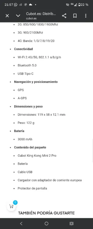 Cubot KingKong Mini 2 Pro 4+64GB.